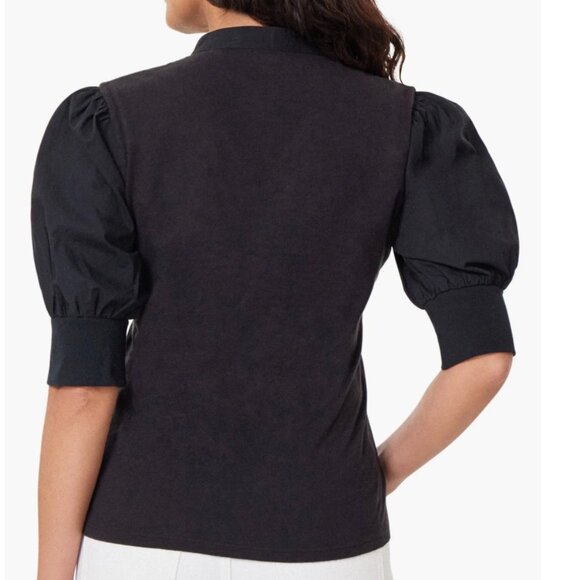 HABITUAL Puff Sleeve Henley Style Top - Picture 3 of 7